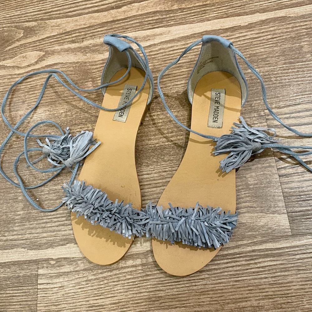 Steve Madden Sweetyy Lace-Up Flat Sandals Size: 8